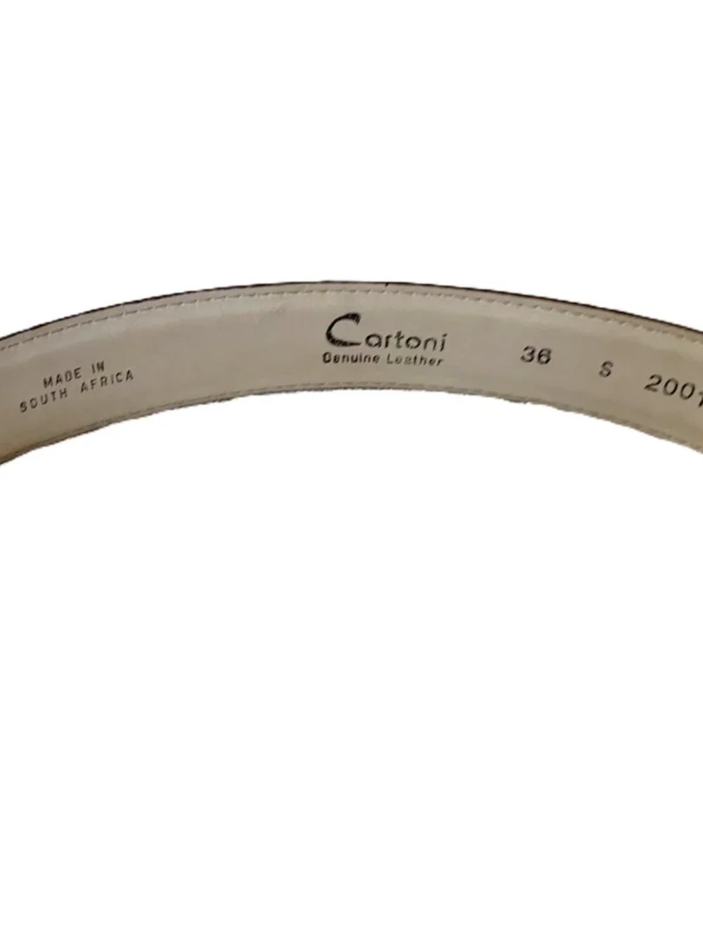 Cartoni Genuine Leather Belt Solid Brass Buckle Brown 36 Made in South Africa